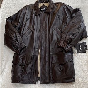 VTG Andrew Marc Men’s Leather Jacket NWT Sz L Brown Nappa Lamb Marc New York